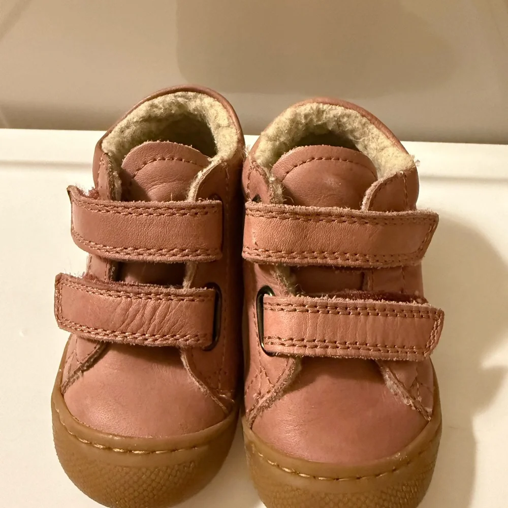 Naturino Pink Leather Baby Walker Shoes
